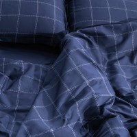 Постельное бельё Этель 1,5 сп Cage: dark blue, 143х215 см, 150х215 см, 50х70+3 см-2 шт, мако-сатин, 114г/м2