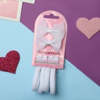 Набор для волос "Катерина" (2 зажима, 4 краба, 4 резинки) бантики, белый