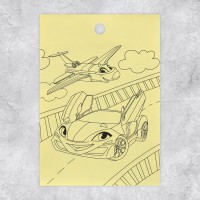 Наклейки бумажные «Гонки», c раскраской на обороте, 11 × 15,5 см