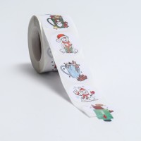 Наклейки   в рулоне "Новогодние угощения", 500 шт,3,8 х 3,8 см