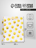 Пакет подарочный ламинированный, вертикальный упаковка, «Горох», белый, 26×32×12 см