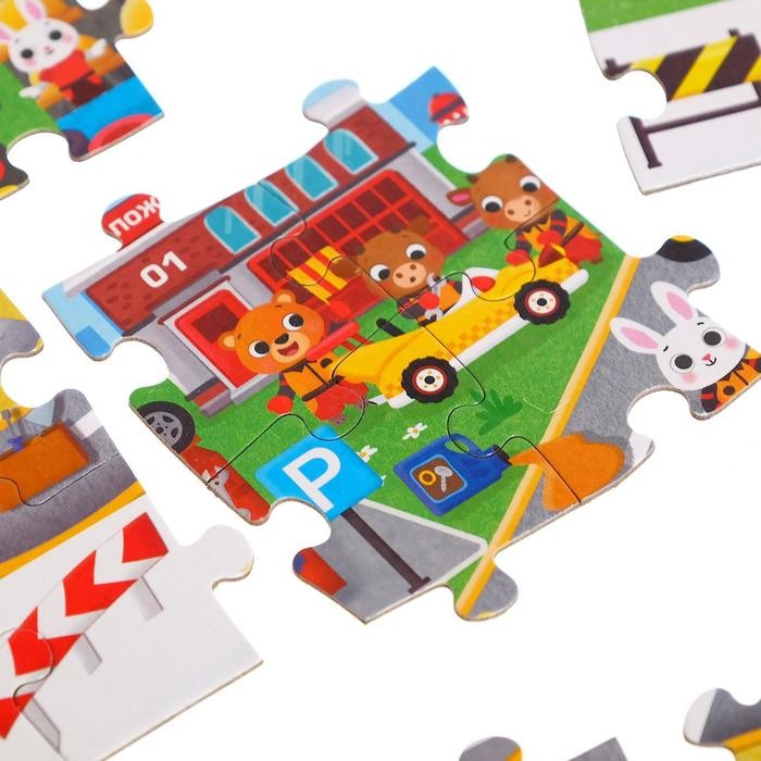 Пазлы «Найди и покажи. Весёлые гонки в городе», 88 деталей Пазлы «Найди и покажи. Весёлые гонки в городе», 88 деталей