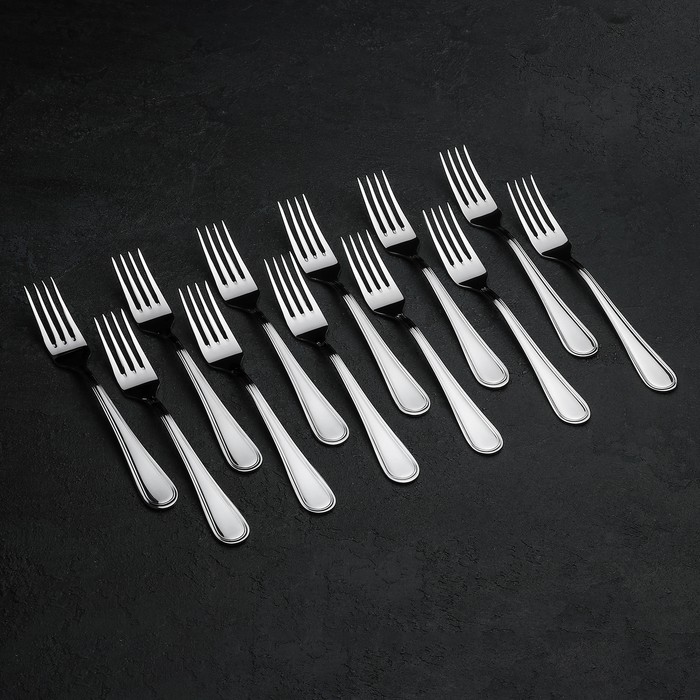 Вилка столовая «Рапсодия», h=20 см, толщина 2 мм, цвет серебряный