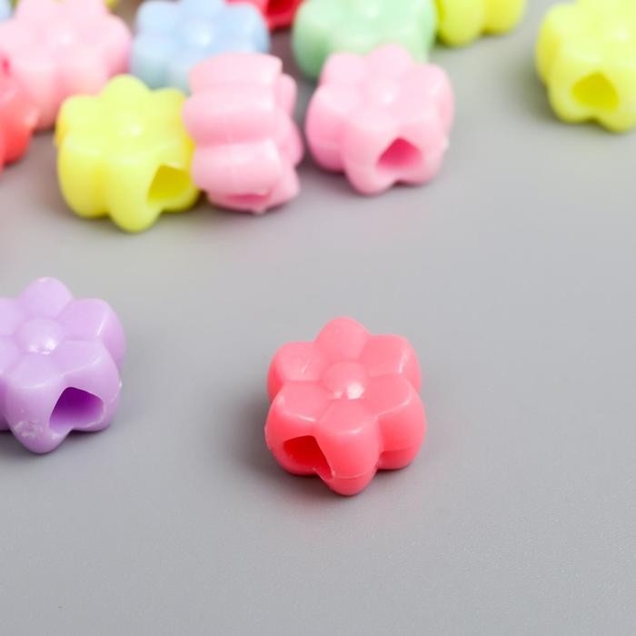 Набор бусин для творчества пластик "Цветочек. Пастельные тона" набор 36 шт 15 гр 1х1 см