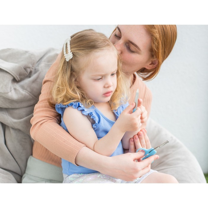 Детский маникюрный набор (ножницы, книпсер, пилка), цвет розовый