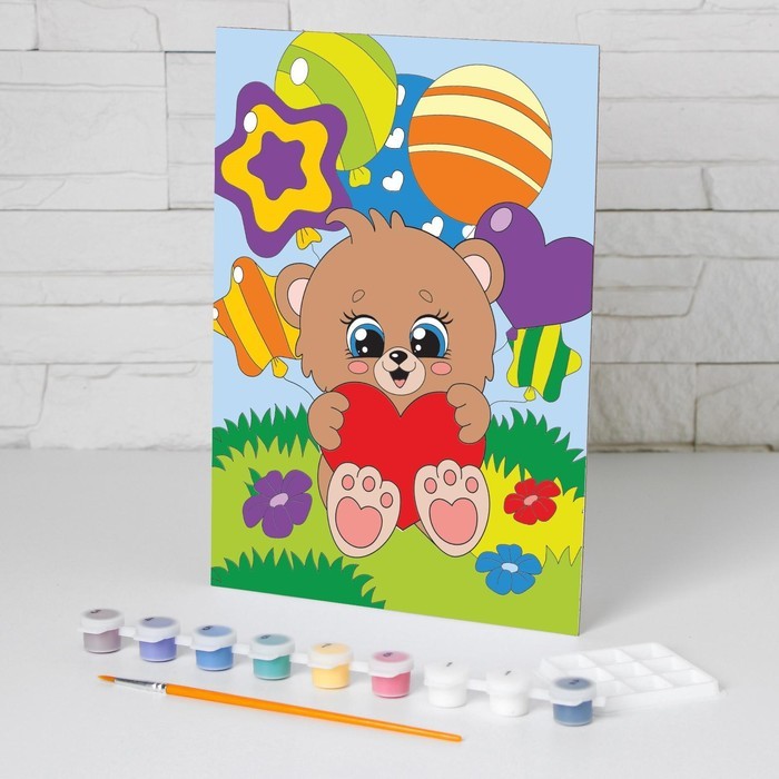 Картина по номерам для детей «Мишутка», 20 х 28,5 см