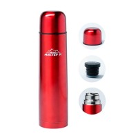 Термос Мастер К «Гильза», 1 л, с кружкой, сохраняет тепло 24 ч, нержавеющая сталь, красный