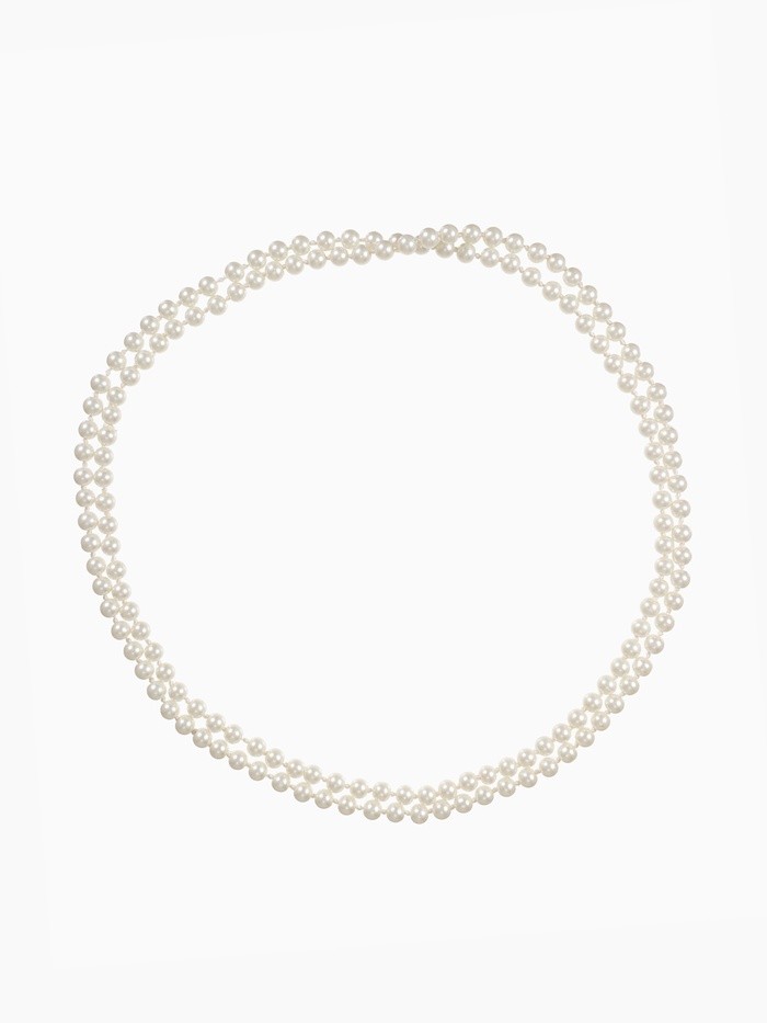 Бусы «Классика» шар №8, цвет молочный, L=125 см