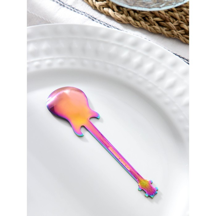 Ложка десертная Magistro «Гитара», 12×3,2 см, цвет хамелеон