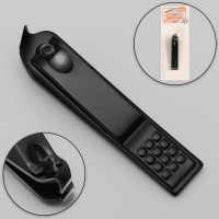 Кусачки-книпсер маникюрные, скошенное лезвие, 6,2 см, цвет чёрный