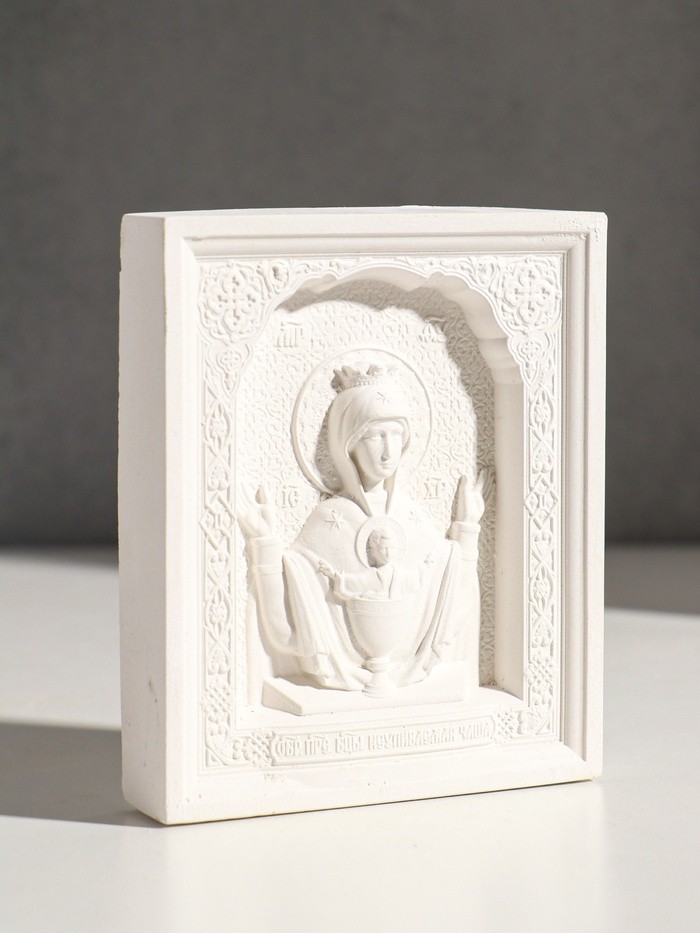 Икона «Неупиваемая чаша» с подвесом, 12×10×2 см, гипс