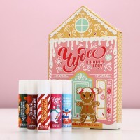 Адвент календарь ЧИСТОЕ СЧАСТЬЕ: бальзам для руб, 5х10 г, подарочный набор, Новый Год