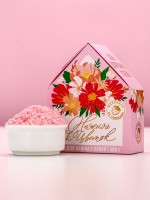 Соль для ванны с сухой пеной «Нежной, как цветок», клубника со сливками