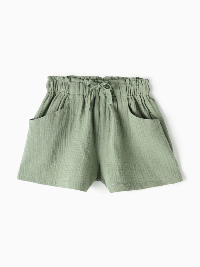 Шорты из муслина для девочек KAFTAN, рост 140 см, зелёные