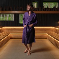 Халат махровый LoveLife «Royal» цвет светло-фиолетовый размер 46-48 (М) 100% хлопок, 330 г/м²