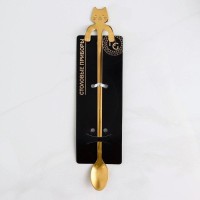 Ложка барная Magistro «Котик», 20×3,3×1,5 см, цвет серебряный