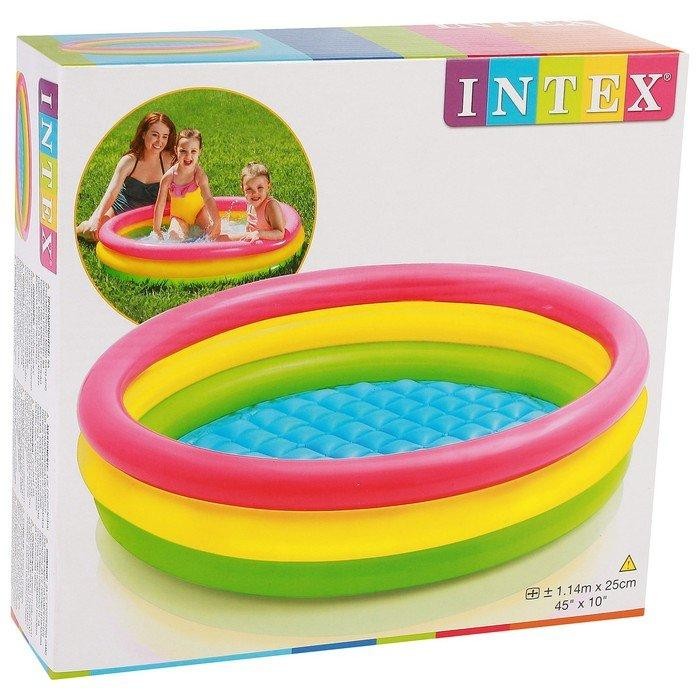 Бассейн надувной «Радуга», с надувным дном, 114 х 25 см, от 2 лет, 57412NP INTEX Бассейн надувной «Радуга», с надувным дном, 114 х 25 см, от 2 лет, 57412NP INTEX