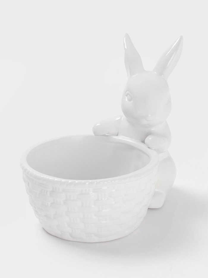 Конфетница Доляна «Зайка», 500 мл, 18.5×13.3×16.5 см, доломит, белая