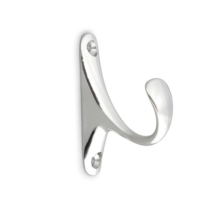 Крючок мебельный ТУНДРА TKO024, однорожковый, хром, 2 шт.