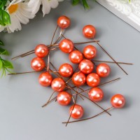 Декор для творчества "Шарик персиковый жемчужный" d=1,5 см набор 20 шт 6х1,5х1,5 см