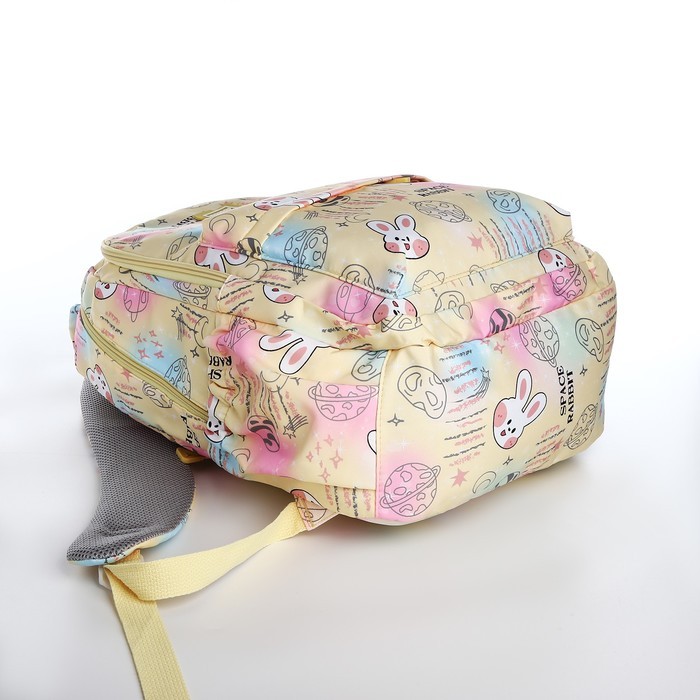 Рюкзак школьный из текстиля 2 отдела на молнии, 4 кармана, цвет сиреневый