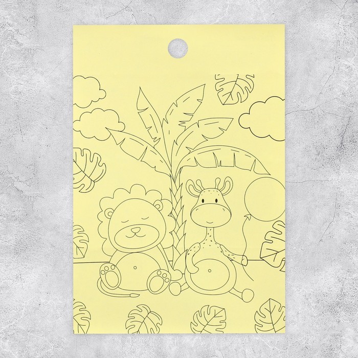 Наклейки бумажные «Джунгли», c раскраской на обороте, 11 × 15,5 см