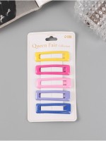 Невидимка для волос «Милен», набор 5 шт., колор, 5 см, МИКС