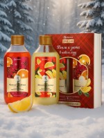 Подарочный набор новогодний URAL LAB «Моменты счастья»: гель для душа и пена для ванны, 2×300 мл