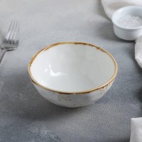 Салатник Доляна Organic Gold, 320 мл, d=12.5 см, фарфор, белый