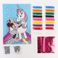 Фреска песком с блёстками «Минни Маус и единорог», 9 цветов