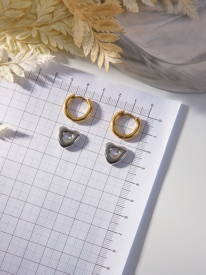 Серьги со съёмным элементом «Трансформер» сердце, цвет золото с серебром