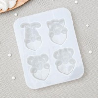 Молд «Любовь зверят», 12,5×10×2 см, ячейка 5×3,5 см