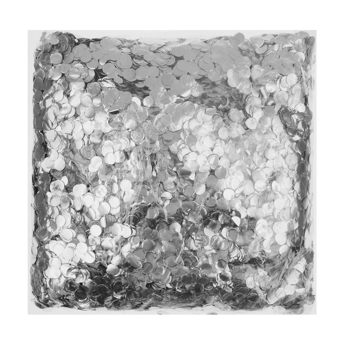 Наполнитель для шара "Конфетти круг" 1 см, фольга, цвет серебряный 500г