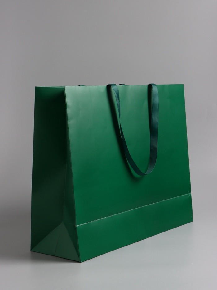 Пакет подарочный ламинированный горизонтальный «Изумрудный», 48×39×16 см
