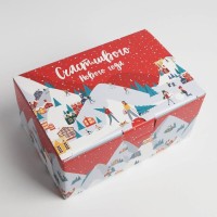 Коробка подарочная новогодняя складная «Счастливого Нового года», 22×15×10 см