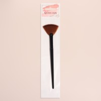 Кисть для макияжа, веерная, 17 см, цвет чёрный