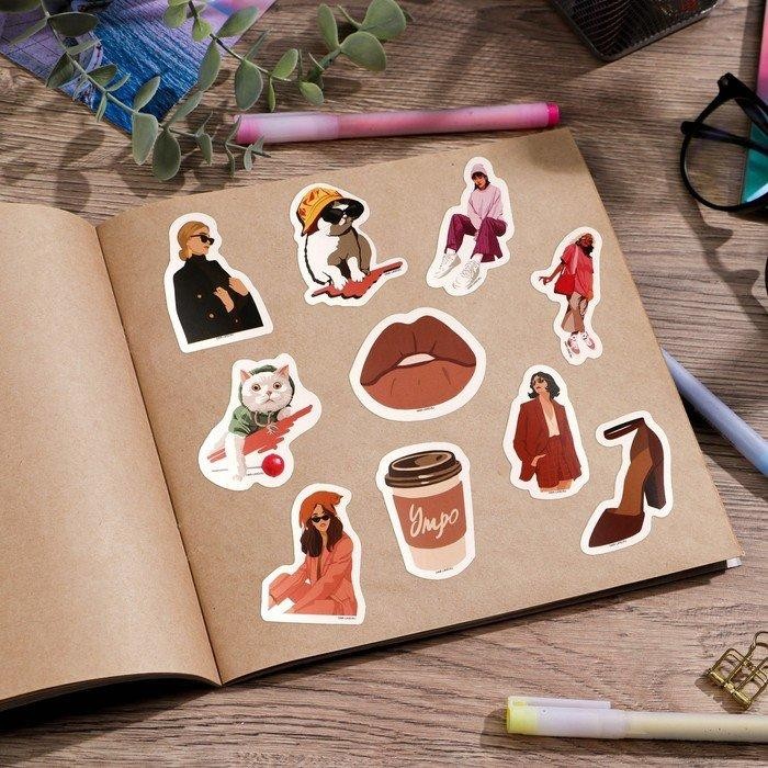 Набор бумажных наклеек «Стиль», 10 шт
