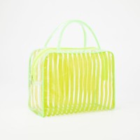 Косметичка-сумка на молнии для бассейна, с ручками, с принтом «Полоски», зелёная