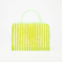 Косметичка-сумка на молнии для бассейна, с ручками, с принтом «Полоски», зелёная