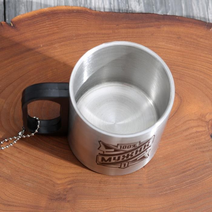 Термокружка с компасом «100% мужик», 180 мл