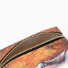 Косметичка на молнии, маленькая, с рисунком «Итальянская пейзаж» коричневая