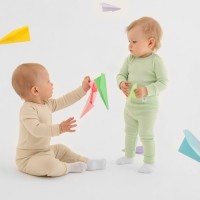 Комплект боди детских MINAKU: Basic Line BABY, рост 62-68 см, шалфей, бежевый