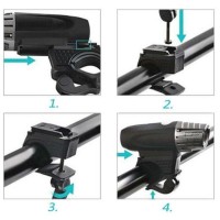 Фонарь велосипедный аккумуляторный, 5 Вт, 1500 мАч, 4 режима, USB