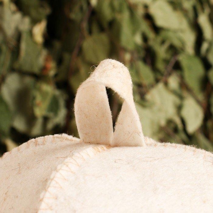 Шапка для бани "На пару, на баньке, на веничках" овечья шерсть