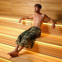 Полотенце - килт вафельное мужское для бани «Камуфляж», 80×145 см, хлопок 100 %