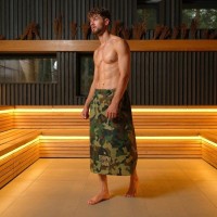 Полотенце - килт вафельное мужское для бани «Камуфляж», 80×145 см, хлопок 100 %