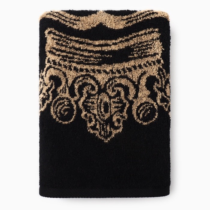 Полотенце именное махровое Этель "Денис" чёрный, 50х90см, 100% хлопок, 420гр/м2