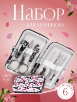 Набор маникюрный Paris, 6 предметов, в футляре, в PVC - пакете, МИКС