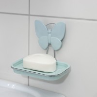 Мыльница пластиковая на присоске «Бабочка», 13×11×9,5 см, цвет МИКС