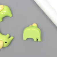 Декор для творчества пластик "Слоник зелёный" 2,4х2,4х1,5 см